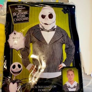 The Nightmare Before Christmas Jack Skellimgton Hoodie with removable Mask, XL.